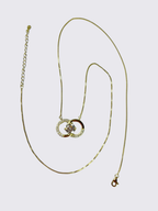 TKJ Platinum Silver Necklace with Moissanite Diamond Gift for Her Interlocking Circle Necklace with Circle Loop (1 Carat)